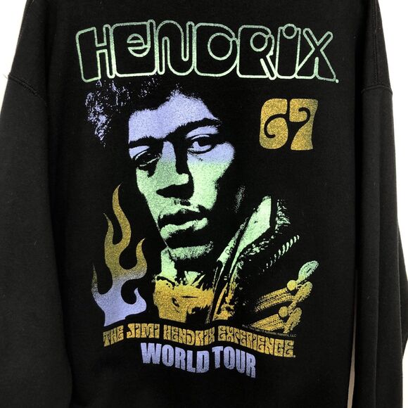 Jimi Hendrix Experience World Tour 67 Black Graphic Sweatshirt XL Rock Concert - Picture 4 of 10